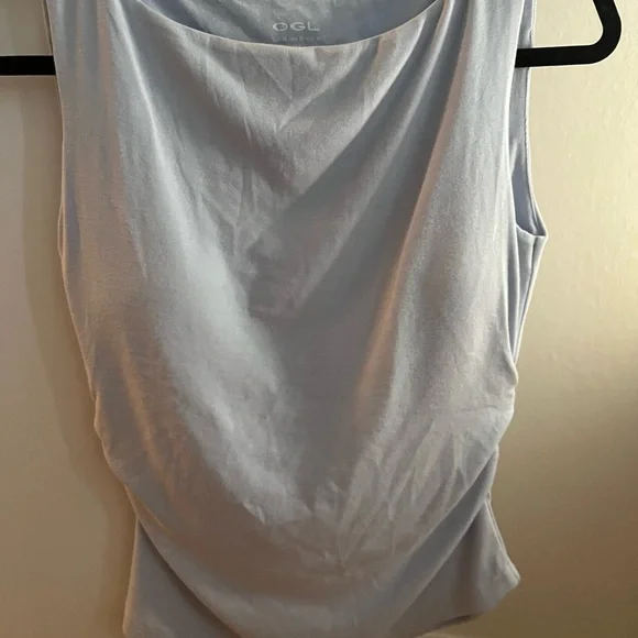 OGL Soft Blue Tank Top Brami Ruched Medium - Picture 1 of 3